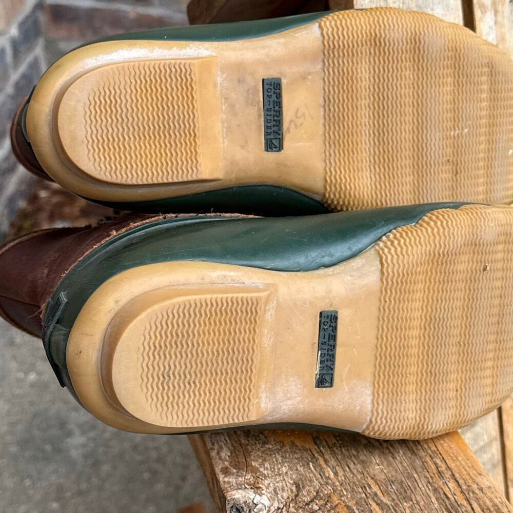 Sperry Women's Saltwater Duck Boots Brown Green Waterproof Women’s size 6 - Picture 7 of 10